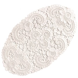 Plauener Spitze by Modespitze Tosca 10276_e_2545 Tablecloth Oval 25 x 45 cm Cream