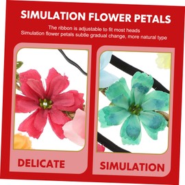 Beavorty Realistic Artificial Rose Headband Bohemia Wreath Headdress for Girl Wedding Party
