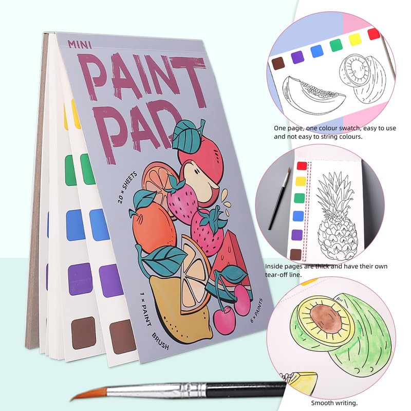 Colouring Book with Watercolours for Toddlers, Watercolours Children with 2