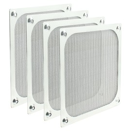 Kemcatui 4Pcs Computer Fan Filter Grills with Screws, 120mm Aluminum Frame Mesh Silver PC Dust Filter, Dustproof Cover for Computers Case