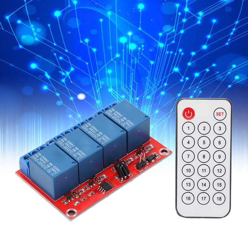 4 Channel Receiving Relay Module 4CH Infrared Remote Transceiver Receiver
