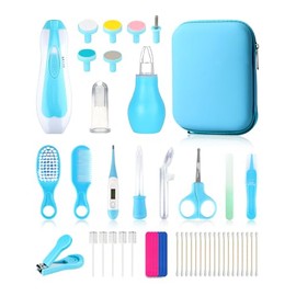 Baby Grooming and Healthcare Kit, Portable Baby Safety Care Set with Hair Brush Comb Nail Clipper Nasal Aspirator for Nursery Newborn Infant Girl Boy 