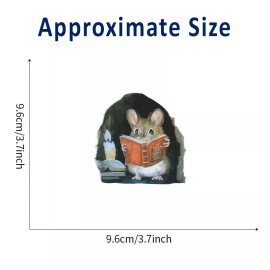 3D Wall Sticker Realistic Mouse Decal Miniature Mouse Hole Home Decoration Mural