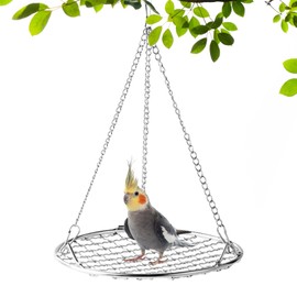 Bird Swing - Chew-Proof Hummingbird Swing,Stainless Steel Chew-Proof Rest Bed Grid Rust-Resistant Playground for Canary Cockatiel Finch Breeding Cage Balcony