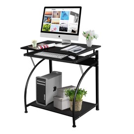 Tangkula Computer Desk, Home Office PC Laptop Workstation with Pull Out Keyboard Tray, Study Table Desk for Small Place