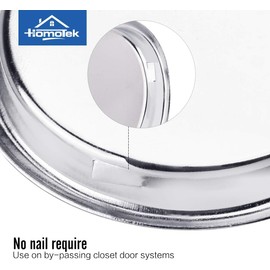 HOMOTEK 2 Pack Closet Door Finger Pull 2-1/16”, Easy Snap in Installation, Chrome Finish,Fits a 5/16”Depth x 2-1/16" Diameter Opening Hole