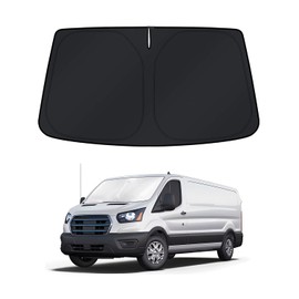 KUST Windshield Sun Shade for Ford E-Transit 2022 2023 2024 2025 2026 Window Accessories Sunshade Foldable Blocks UV Rays Keep Cars Cooler