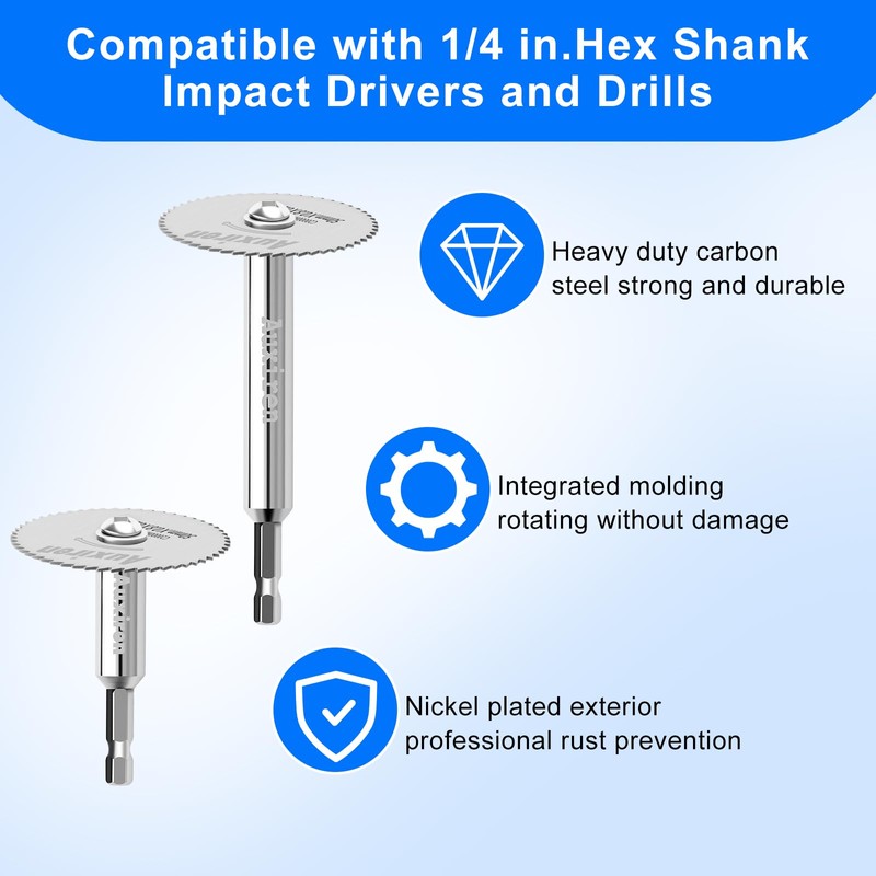 11 PCS Rotary Drill Saw Blades: 6 PCS Mini Circular