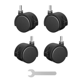 ErGear Screw Type Caster M8 x 14mm Electric Lift Desk Mount, Silent, Stopper, 360 Degree Rotation, Furniture Chair Replacement Casters Set of 4