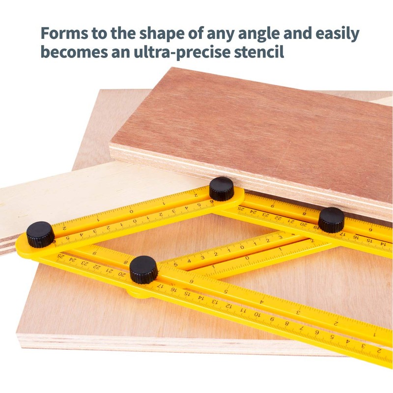 POWERTEC Multi Angle Measuring Ruler for Woodworking, Crafting, Construction, Flooring