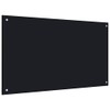 CHARMMA Kitchen Backsplash Black 39.4"x23.6" Tempered Glass-4958