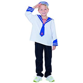 PartyXPeople 12525-104 Children's Costume Marine Fancy Dress Sailor Sailor Boat Boy Costume Blue/White
