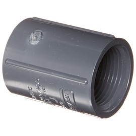 Spears 430-G Series PVC Pipe Fitting, Coupling, Schedule 40, Gray, 1" NPT Female