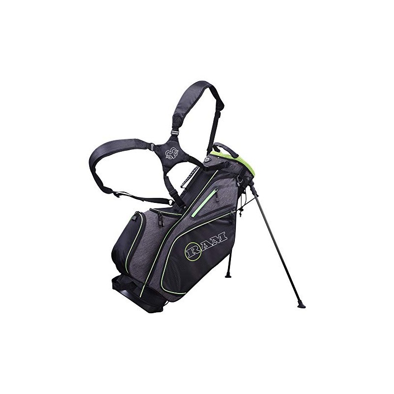 Ram Golf Premium Tour Stand/Carry Bag Black/Neon