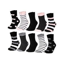 Occulto Women's Socks (10 Pairs), Cotton, Multicoloured, pink, 35-38