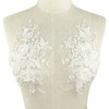 BETITETO 3D Flower Lace Appliques 1 Pair White Embroidered Floral