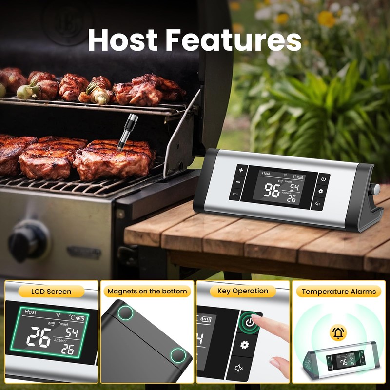 Meat Thermometer Wireless Bluetooth Grill Thermometer