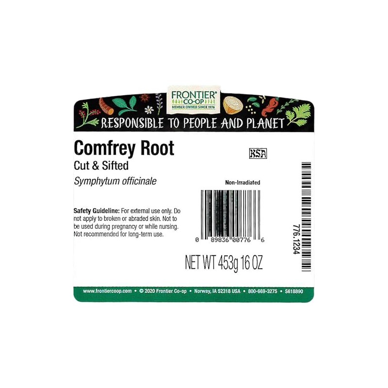 Frontier Co-op Dried Comfrey Root, Cut & Sifted - 1lb