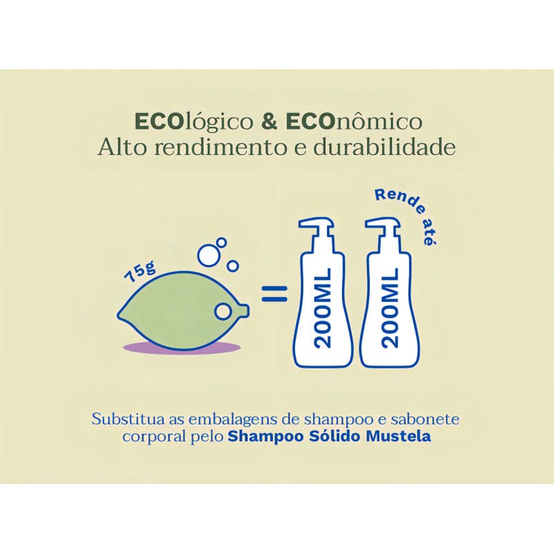 Champú sólido Mustela para cuerpo y cabello 75g