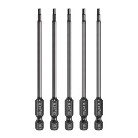 sourcing map 5pcs Hex Head Wrench Drill Bit 2.5mm(H2.5) Metric 1/4" Hex Shank 4"(100mm) Length S3 Steel Magnetic Impact Drivers Screwdriver Bit Industrial Grade Hexagon Electric Drill Bits