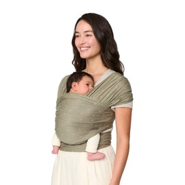 Ergobaby Sustainable Knit Aura Baby Carrier Wrap for Newborn to Toddler (8-25 Pounds),Olive Diamonds