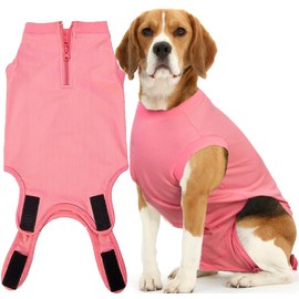 Wabdhaly Dog Surgery Recovery Suit,Large Suit for Female Spay Male Dogs Surgical Recovery,Cover Wound,Stitches Body Suit,Blank Rose XL