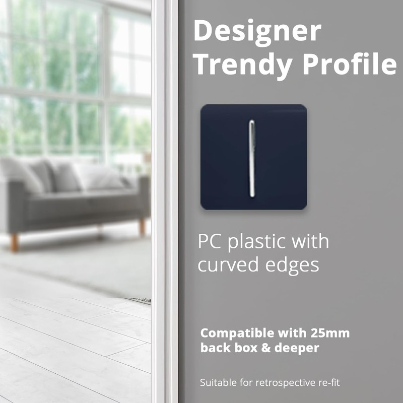 Trendi 1 Gang 1 Way Artistic Modern Glossy 10 Amp