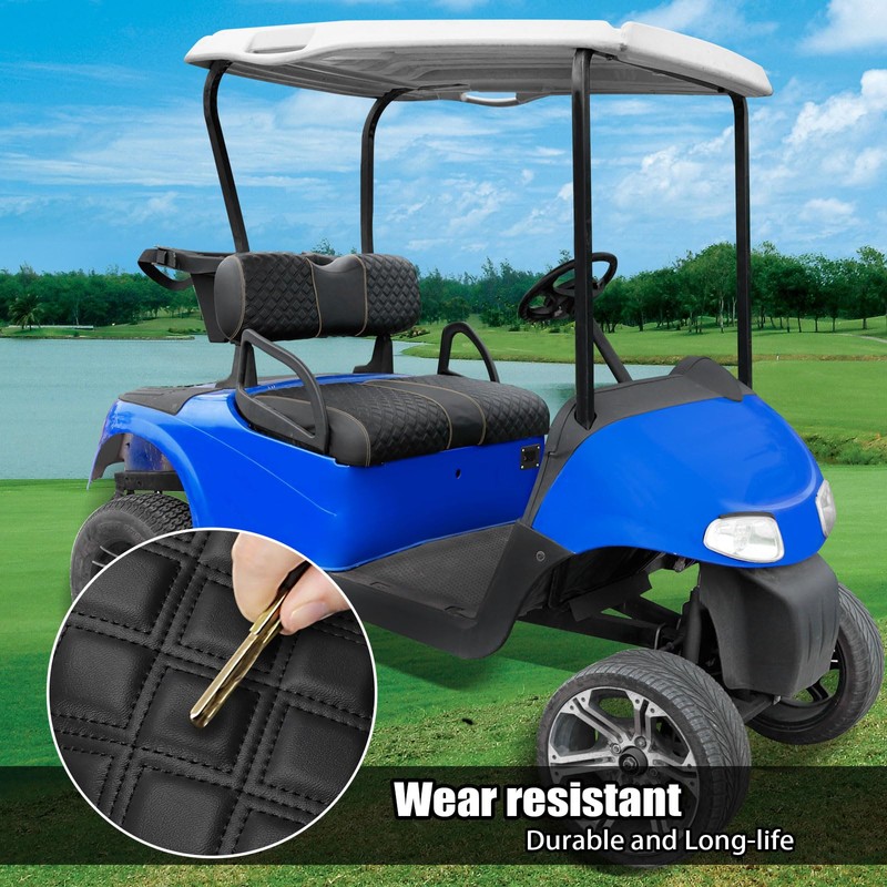 Roykaw Golf Cart Seat Covers Kit Fit for EZGO RXV
