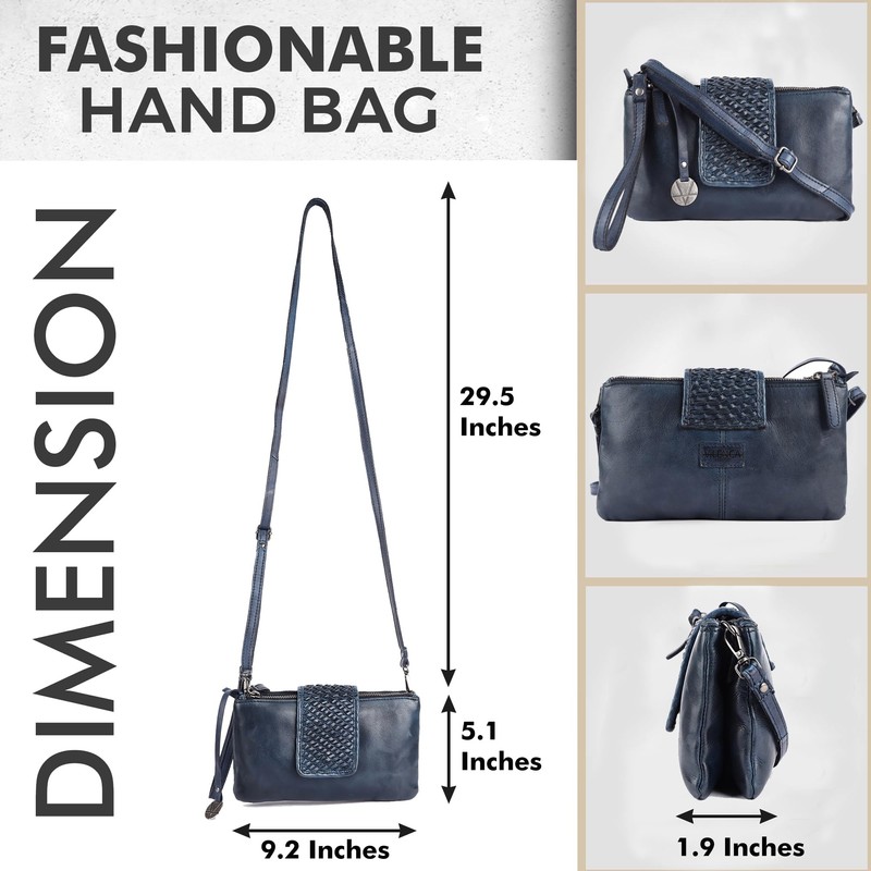 Bolso bandolera de piel para mujer, bolso de mano con
