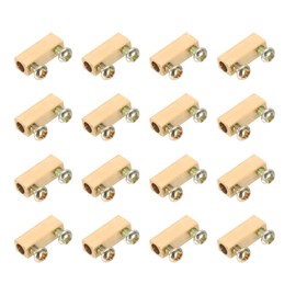 PATIKIL 15.2x4.6x6.1mm Wire Connectors Nut Terminal, 20 Pcs 10 A Brass Splicing Quick Wiring Connection Terminal Circuit Connector Nut Kit with Screws, Brass Tone