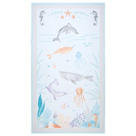 Wilmington Underwater Whimsy Large 24" Panel Multi, Fabric by The Yard