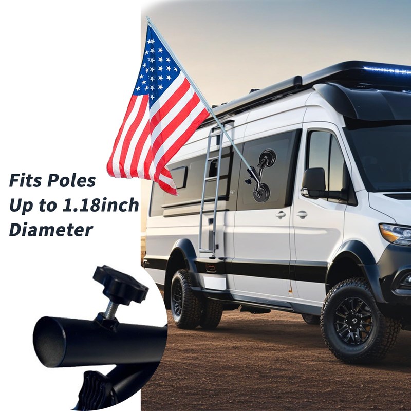 Suction Cup Flag Holder for RV,Car Flag Holder,Car Flag Mount