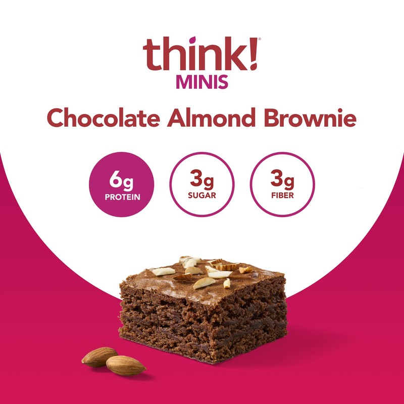 think! Minis, Chocolate Almond Brownie, 15 Count