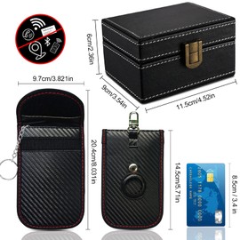 Faraday Box for Car Keys, Faraday Pouch for Car Keys, Car Keys, Signal Blocking Box, Anti-Theft Car Key Box, RFID Signal Blocking Pouch with Airtag Cover, Anti-Theft Signal