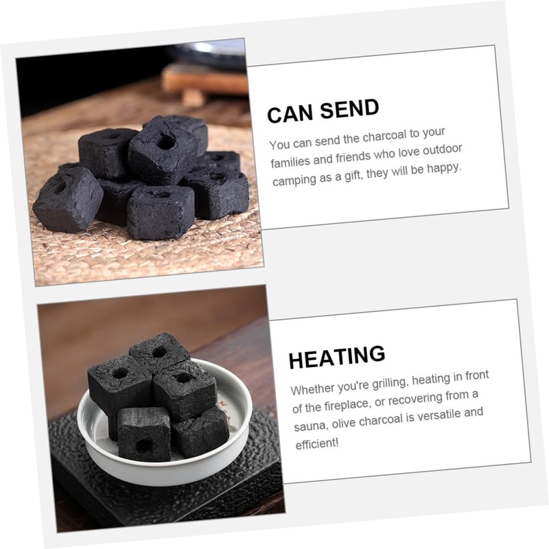 Totority Bamboo Charcoal Tablets for BBQ Camping Lightweight Charcoal for