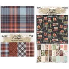Bundle - Idea-ology - Tim Holtz - Christmas - Backdrops and Sparkle Kraftstock - Wimter 2024 Release - th94406 and th94413
