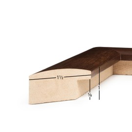 Frame USA 16x20 Picture Frame, Brown, Cafe Rounded Series, Wall Hanging Frame with High Clarity Plexiglass