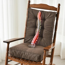 SUNROX SUNROX Memory Foam Non Slip Rocking Chair Cushion, FadeShield Water Resistant Thicken Durable Tufted Pads, Set of Seat & Back Cushion with Ties for Indoor/Outdoor Rocker, 2 Piece, Heather Chestnut