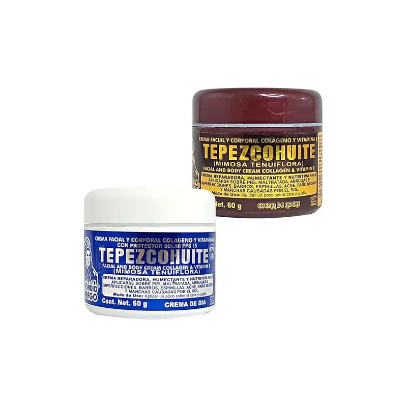 Crema De Tepezcohuite Noche Y Día 60gr Indio Papago Fps
