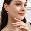 6mm Round Created White Fire Opal Leverback Earrings for Women|18K