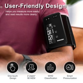 Upper Arm One-Piece Design Blood Pressure Monitor 9″ to 17″ Large with Digital Blood Pressure Cuff Portable for Home use (Built-in Lithium Battery) Rechargeable