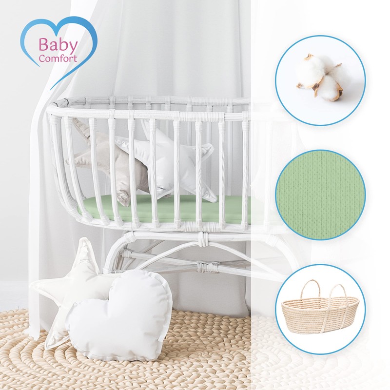100% Cotton Baby Moses Basket Fitted Sheet/Jersey Oval Shape Sheet