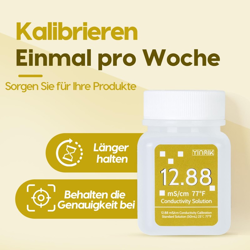 YINMIK 12.88 mS/cm Calibration Solution, Conductivity Salt Content Calibration Fluid