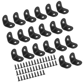 TOP-VIGOR 20Pcs Angle Brackets, 20mm x 20mm L Brackets for Wood 90 Degree Small Right Corner Bracket, Metal Brackets Stainless Steel Corner Braces with Screws for Furniture Shelf Chair Table Window