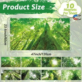 8 Pcs Fluorescent Light Covers with 80 Magnets Decorative for Classroom Ceiling Light 4 x 2 Feet Magnetic Light Covers Filter Easy Install for Office Hospitals & Home Drop Ceiling Supplies Rainforest