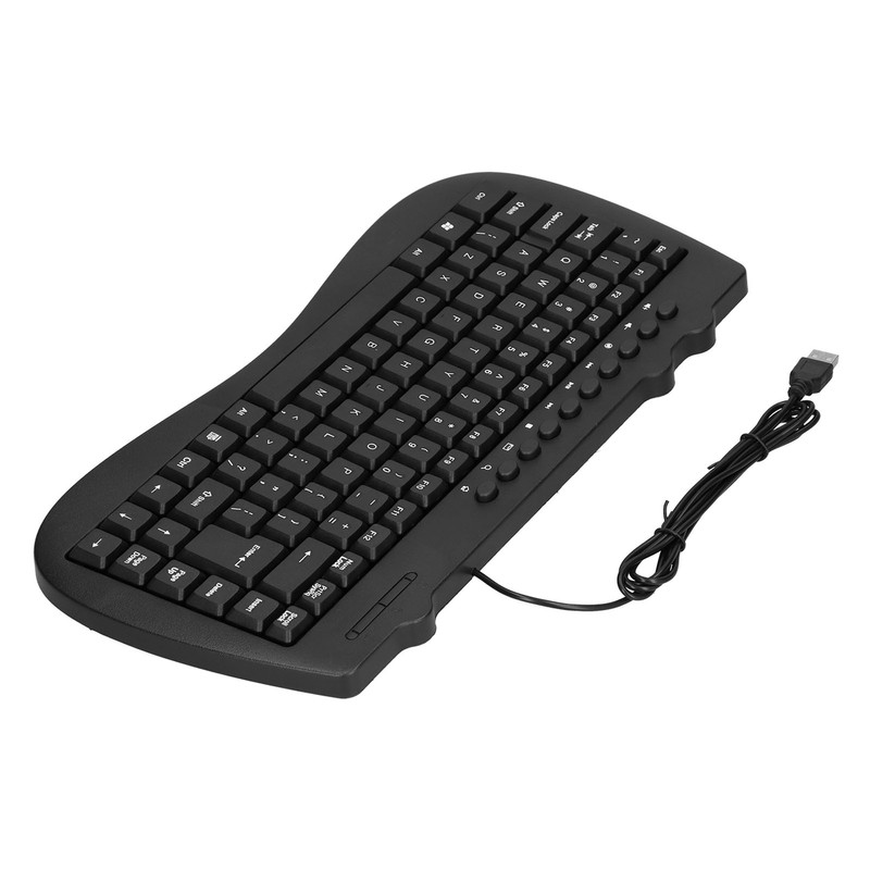 USB Keyboard Durable Plastic 87 Keys KB‑301B Keypads General Ergonomically