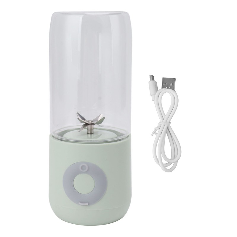 Electric USB Juicer Blender Green 6 Leaf Blades 1300mAh 500ml