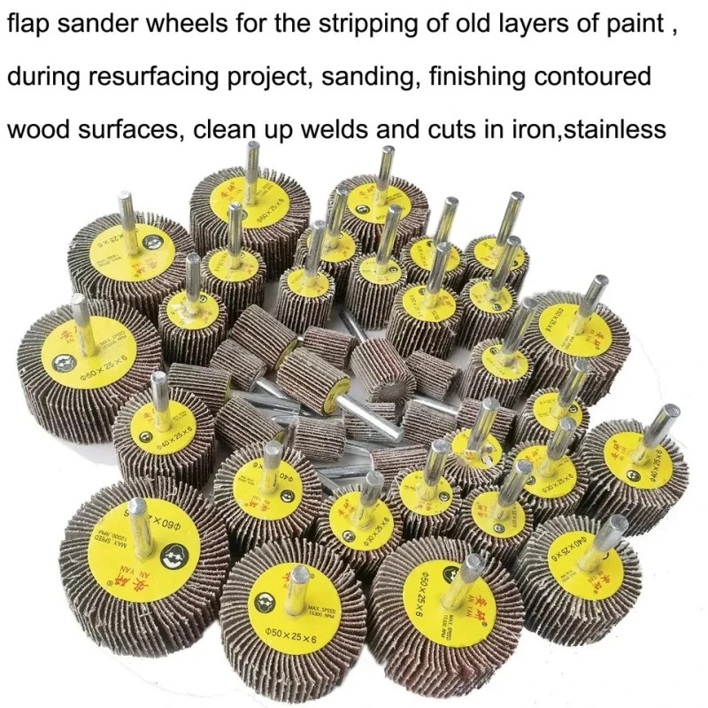 Tonmp 44 Pack 7 Size 80 Grit 1/4 Abrasive Flap