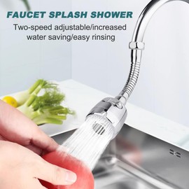 KASESSS Pack of 2 Tap Extension, 360° Swivel Tap Extender, Faucet Extender with Universal Adapter, Extension Tap, Tap Extension Hose for Home, Kitchen, Bathroom