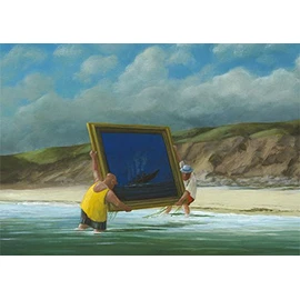 'Post Card A6 26066 "Distress Rescue The Writer. Artist: Gerhard Happiness Satire